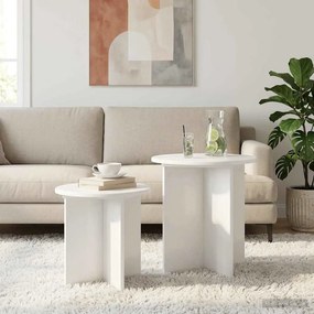 vidaXL Σετ βοηθητικά τραπεζάκια 2 pcs Μηχανικά επεξεργασμένο ξύλο