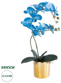 Artificial Garden BLUE ORCHID 21130 Διακοσμητικό Φυτό Μπλε Ορχιδέα Υ43cm Globostar 21130 Μπλε