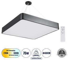 KAMALA 61208-P Κρεμαστή Πλαφονιέρα Οροφής LED CCT 75W 8625lm 120° AC 220-240V