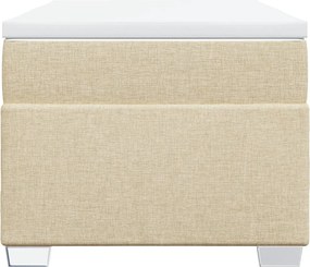 vidaXL Κρεβάτι Boxspring με Στρώμα Κρεμ 90x190 εκ.Υφασμάτινο