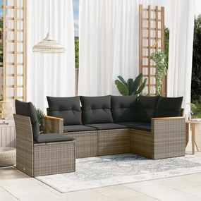 vidaXL Patio Sofa Set 5-θέσια Grey
