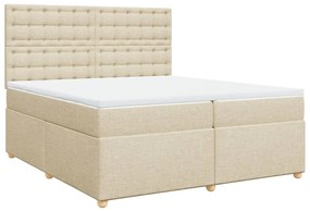 ΚΡΕΒΑΤΙ BOXSPRING ΜΕ ΣΤΡΩΜΑ ΚΡΕΜ 200X200 ΕΚ. ΥΦΑΣΜΑΤΙΝΟ 3293706