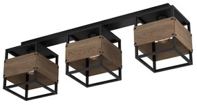 Φωτιστικό Οροφής Eglo 43804 EVESHAM Καφέ (Brown)|Μαύρο Ματ (Black Mat)