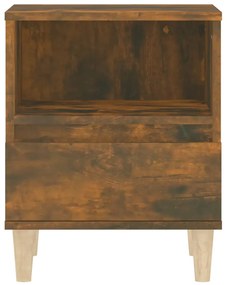 vidaXL Κομοδίνο Καπνιστή Δρυς 40x35x50 εκ.