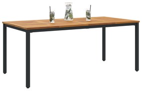 vidaXL τραπέζι κήπου  180x90x75 εκ. από συμπαγές ξύλο ακακίας και μέταλλο