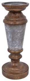 Κηροπήγιο 1-266-82-339 11x11x30cm Natural-Silver Etiquette Πολυρεσίνη