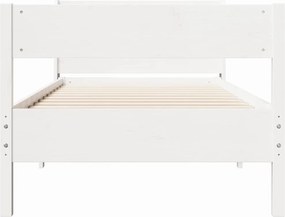 vidaXL Σκελετός Κρεβ. Χωρίς Στρώμα Λευκό 75x190 εκ Μασίφ Πεύκο