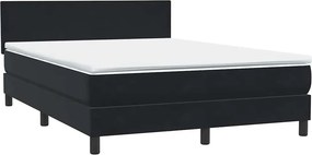 VidaXL Κρεβάτι Boxspring με Στρώμα & LED Μαύρο 160x210 εκ. Βελούδινο