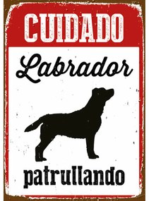 Πλάκα Magnet &amp; Steel Cuidado Labrador Patrullando 14,8 x 21 cm