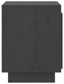 Κομοδίνο Γκρι 40 x 30 x 40 εκ. από Μασίφ Ξύλο Πεύκου - Γκρι