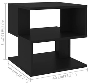 Τραπέζι Βοηθητικό Μαύρο 40 x 40 x 40 εκ. από Μοριοσανίδα - Μαύρο