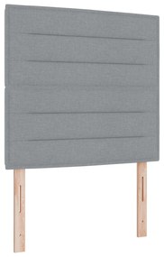 vidaXL Κρεβάτι Box Spring με Στρώμα Ανοιχτό Γκρι 90x200 εκ. Ύφασμα