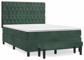 ΚΡΕΒΑΤΙ BOXSPRING ΜΕ ΣΤΡΩΜΑ ΣΚΟΥΡΟ ΠΡΑΣΙΝΟ 140X200ΕΚ. ΒΕΛΟΥΔΙΝΟ 3138028