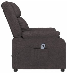 vidaXL Πολυθρόνα με Ανύψωση Σκούρο Καφέ Υφασμάτινη