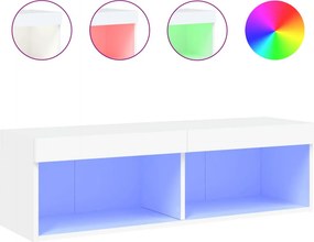 vidaXL Έπιπλο Τηλεόρασης με LED Λευκό 100x30x30 εκ.