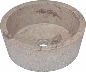 vidaXL Νιπτήρας Γκρι Ø40 x 15 εκ. Μαρμάρινος