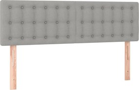 vidaXL Κρεβάτι Boxspring με Στρώμα &amp; LED Αν.Γκρι 140x190εκ. Υφασμάτινο