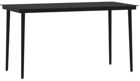 vidaXL Σετ Τραπεζαρίας Κήπου 7 Τεμαχίων Μαύρο