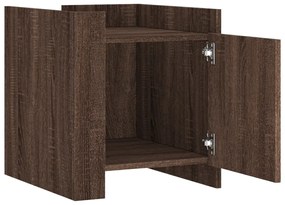 vidaXL Κομοδίνο Καφέ Δρυς 45x50x50 εκ. από Επεξεργασμένο Ξύλο