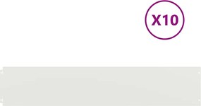 vidaXL Περιφράξεις γκαζόν 10 τεμάχια Λευκό από χάλυβα ψυχρής έλασης