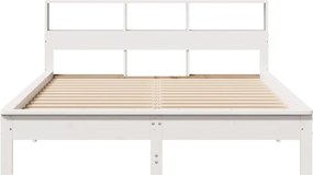 vidaXL Σκελετός Κρεβ. Χωρίς Στρώμα Λευκό 160x200 εκ Μασίφ Πεύκο