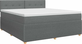 vidaXL Κρεβάτι box spring με στρώμα Σκούρο Γκρι 140 x 190 cm Ύφασμα