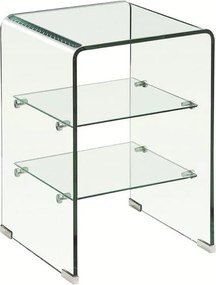GLASSER Κομοδίνο Clear  2 Ράφια - Γυαλί 10mm / 5mm   1τμχ