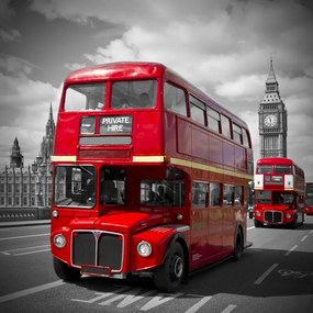 Εικονογράφηση LONDON Red Buses on Westminster Bridge, Melanie Viola