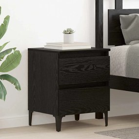vidaXL Κομοδίνο Μαύρης Βελανιδιάς 40x35x50 εκ Ξύλου
