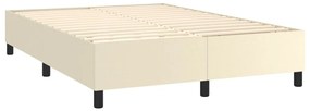 vidaXL Πλαίσιο Κρεβατιού Boxspring Κρεμ 140x200 εκ. Συνθετικό Δέρμα