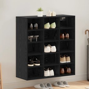 vidaXL Ντουλάπα Παπουτσιών Μαύρη δρυς 103x30x51 εκ Επεξεργασμένο ξύλο