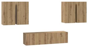 vidaXL Σετ επίπλου τηλεόρασης 6 pcs artisan δρυς 60 x 30 x 30 cm