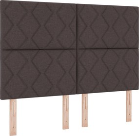 vidaXL LED κεφαλάρι Ανοιχτό γκρι 144 cm ύφασμα