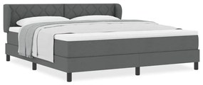 vidaXL Κρεβάτι box spring με στρώμα Σκούρο γκρι 180 x 200 cm ύφασμα