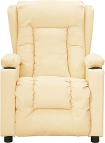 vidaXL Πολυθρόνα Ανακλινόμενη Ηλεκτρική Κρεμ από Συνθετικό Δέρμα
