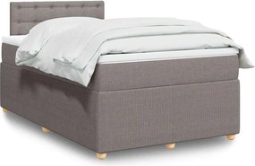 vidaXL Κρεβάτι Boxspring με Στρώμα Taupe 120x190 εκ. Υφασμάτινο