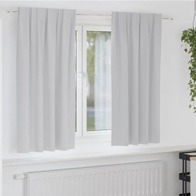 vidaXL Κουρτίνες με κουρτίνες 2 pcs Ανοιχτό γκρι Πολυεστέρας
