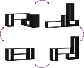 vidaXL Ντουλάπι TV 100 x 30 x 50 cm Μαύρη Δρυς Επεξεργασμένο Ξύλο