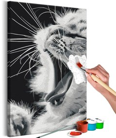 Εικόνα ζωγραφικής με αριθμό Χασμουρητό γατάκι - 40x60