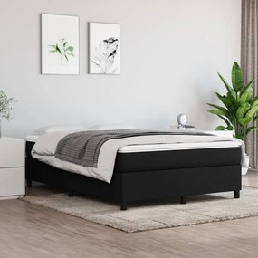 vidaXL Κρεβάτι Boxspring με Στρώμα Μαύρο 140x190 εκ. Υφασμάτινο