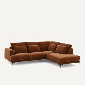 Γωνιακός καναπές δεξιός από βελούδινο chenille, Marsile