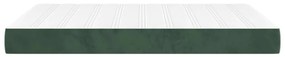 vidaXL Στρώμα με Pocket Springs Σκούρο Πράσινο 140x190x20 εκ Βελούδινο