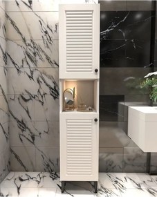 Stewehome Ντουλάπι Μπάνιου Στήλη Ξύλο λευκό MDF με Ράφια 172x33x30 cm