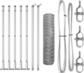 vidaXL Στύλος Περιφράξεων Ασημί 10 x 0,4 m (36 mm πλέγμα) Ατσάλι