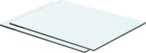vidaXL Ράφια Πάνελ 2 τεμ. Διάφανα 40 x 25 εκ. Γυάλινα