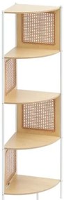 VEVOR Rattan Corner Bookshelf 5-Tier Bamboo Ladder Narrow Shelf Wall Corner Rack