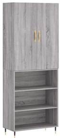 vidaXL Ντουλάπι Γκρι Sonoma 69,5 x 34 x 180 εκ. Επεξεργασμένο Ξύλο