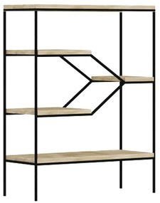 Βιβλιοθήκη Step Sonoma-Black 80x30x120cm 24-0470 Veneer, Metal