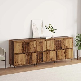 vidaXL Ντουλάπι αποθήκευσης 3 pcs Παλιό ξύλο 60 x 35 x 70 cm