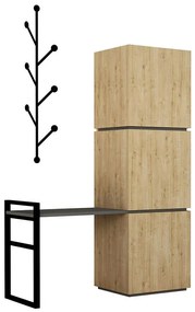 Mello Hallway stand in oak - anthracite color 109x39x149cm 109x39x149 εκ.